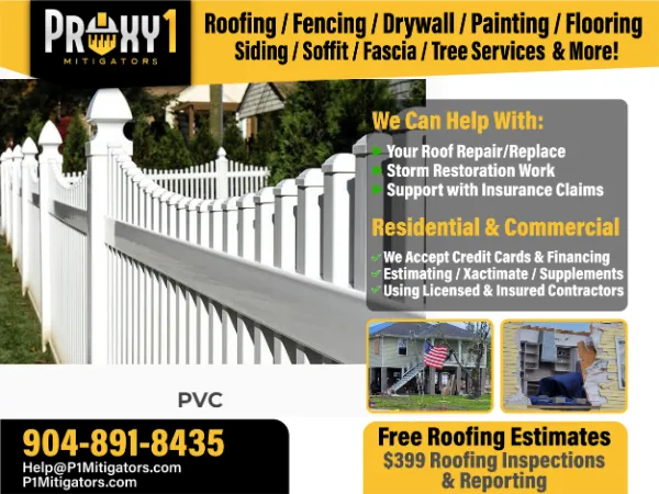 Fencing services by P1Mitigators in Jacksonville FL