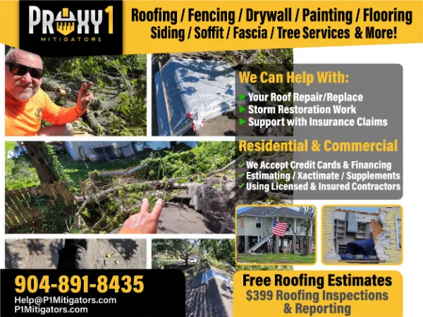 Debris Hauling & Cleanup services by P1Mitigators in Duval County, Jacksonville FL