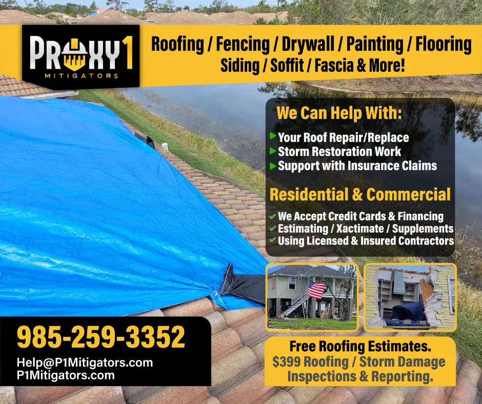 Emergency Tarping services by P1Mitigators in Duval County, Jacksonville FL