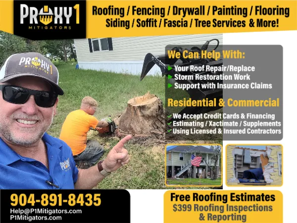 Tree Removal & Trimming services by P1Mitigators in Jacksonville FL